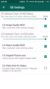 gb whatsapp media sharing limits