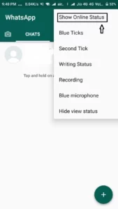 Hide Online status in Gb whatsapp