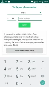 verify your number on gb whatsapp