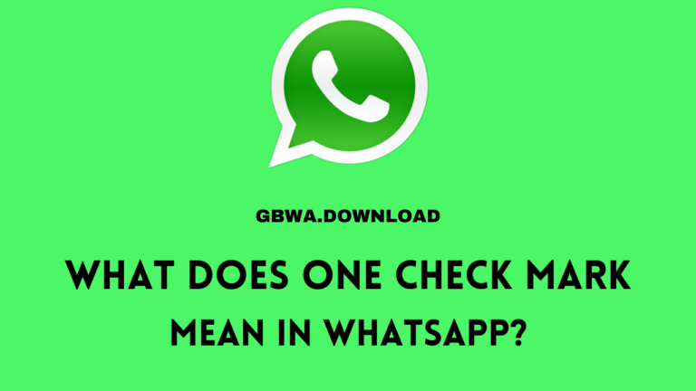 What Does One Check Mark Mean in Whatsapp