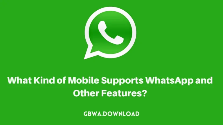 What Kind of Mobile Supports WhatsApp and Other Features?